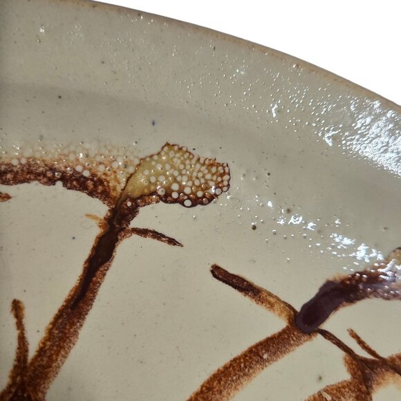 Handcrafted Art Platter Abstract Design 14 inch Signed OOAK Pottery large - Picture 3 of 16